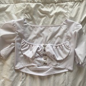 White and Gold Crop Top